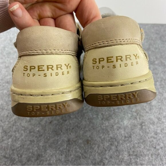 Sperry Top Sider Tan & Cream Leather Classic Boat Shoes Women’s Size 8.5 - Picture 10 of 15